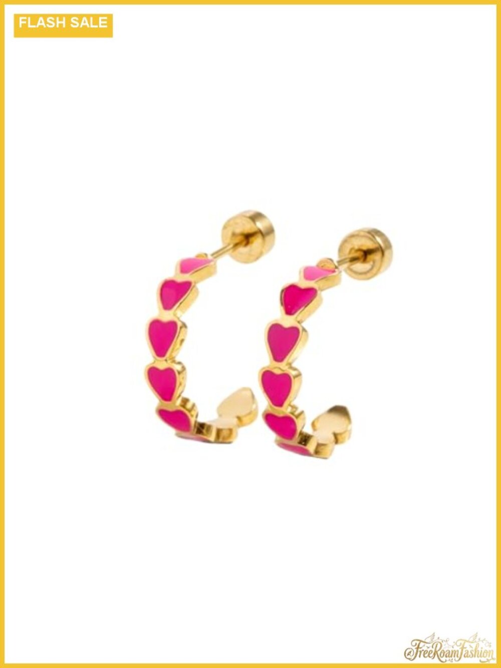 Colorful Endless Hoop Earrings Hypoallergenic 18K Gold PVD Stainless Steel